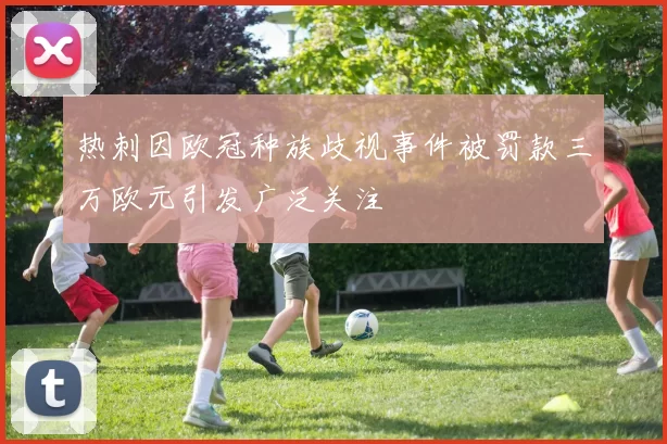 热刺因欧冠种族歧视事件被罚款三万欧元引发广泛关注